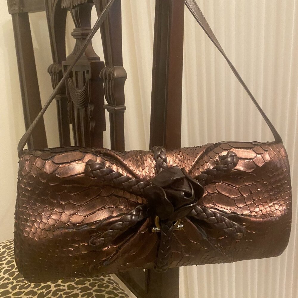 Ferragamo Python Evening Purse - Picture 12 of 14